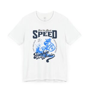 Speed Junkie T-Shirt Thrill-Seeking Mountain Biker Graphic Tee for Men and Women Perfect Gift for Cycling Enthusiasts