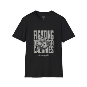 Funny Rhino Gym T-Shirt Fighting December Calories Design Perfect Gift for Fitness, Workout, Bodybuilding & Gym Lovers