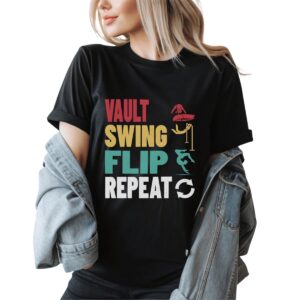 Vault Swing Flip Repeat – Gymnastics T-Shirt Unisex