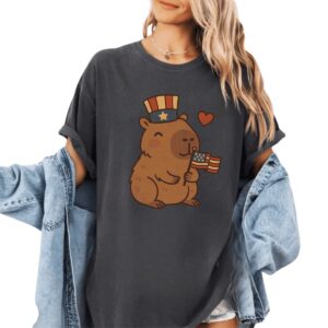 Patriotic Capybara Shirt – Funny 4th of July USA Tee