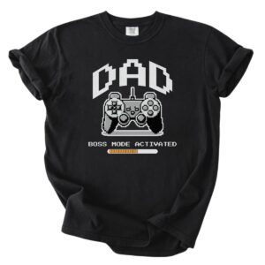 Dad Boss Mode Activated Gamer Shirt – Funny Gamer T-Shirt for Men